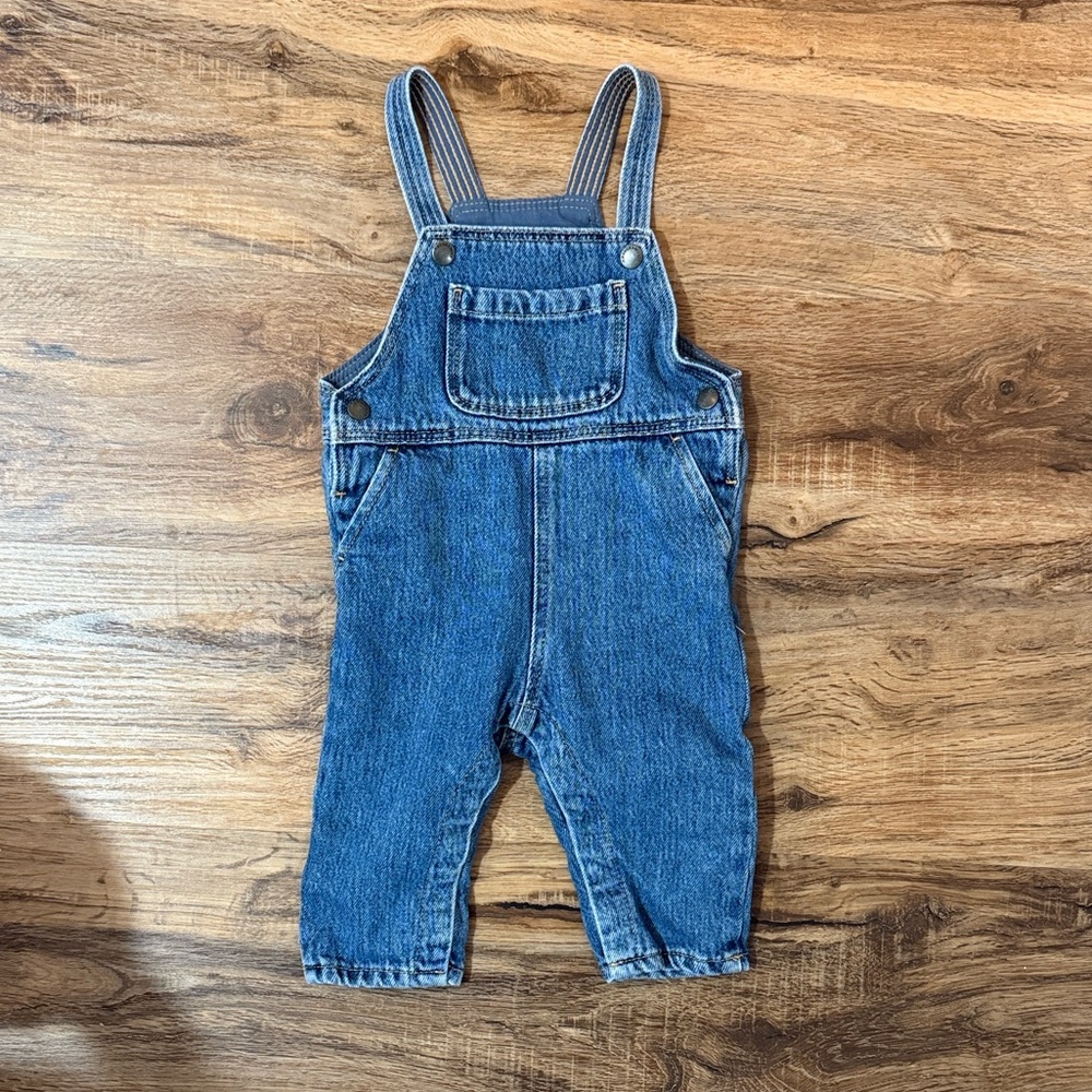 H&M Baby Boy Girl Classic Blue Cotton Denim Overalls 9M